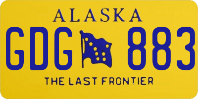 AK license plate GDG883