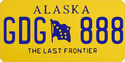 AK license plate GDG888
