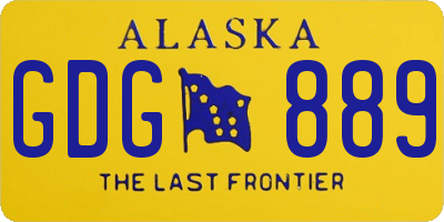 AK license plate GDG889