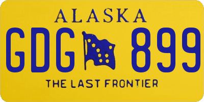 AK license plate GDG899