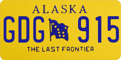 AK license plate GDG915
