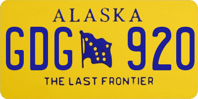 AK license plate GDG920