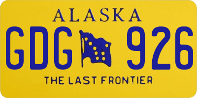 AK license plate GDG926