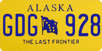 AK license plate GDG928