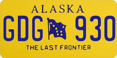 AK license plate GDG930