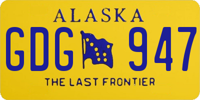 AK license plate GDG947
