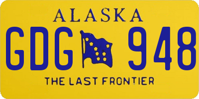 AK license plate GDG948