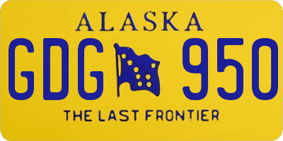 AK license plate GDG950