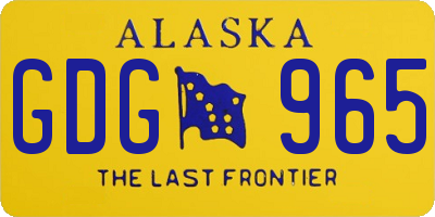 AK license plate GDG965