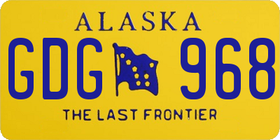 AK license plate GDG968