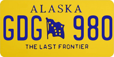 AK license plate GDG980