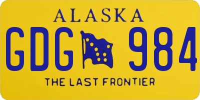 AK license plate GDG984