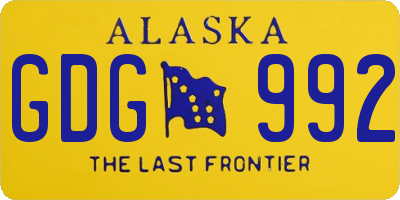 AK license plate GDG992