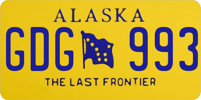 AK license plate GDG993