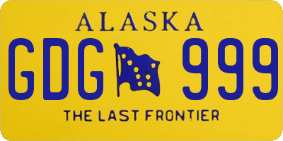 AK license plate GDG999