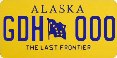 AK license plate GDH000