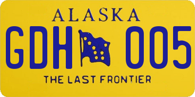 AK license plate GDH005