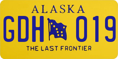 AK license plate GDH019