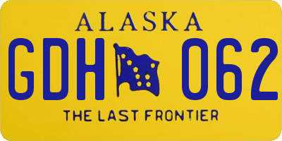 AK license plate GDH062