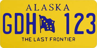 AK license plate GDH123