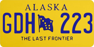 AK license plate GDH223