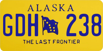 AK license plate GDH238