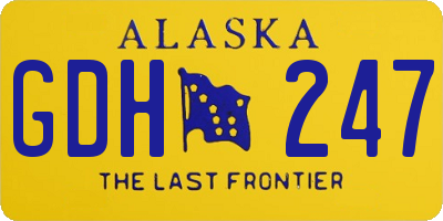 AK license plate GDH247