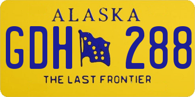 AK license plate GDH288