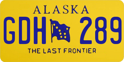 AK license plate GDH289