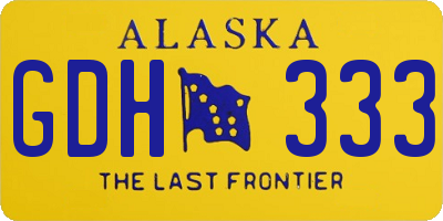 AK license plate GDH333