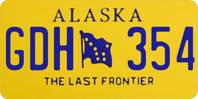 AK license plate GDH354