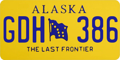 AK license plate GDH386