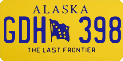 AK license plate GDH398