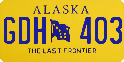 AK license plate GDH403