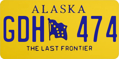 AK license plate GDH474