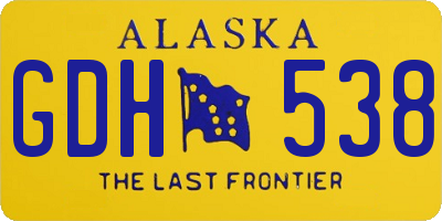AK license plate GDH538
