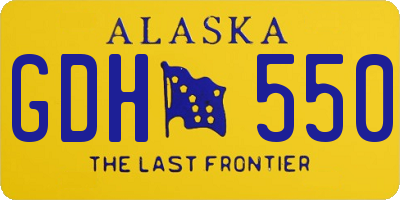 AK license plate GDH550