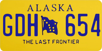 AK license plate GDH654