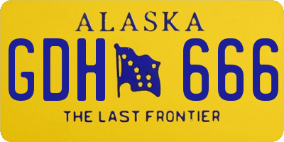 AK license plate GDH666