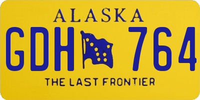 AK license plate GDH764