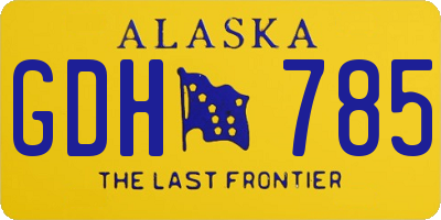 AK license plate GDH785