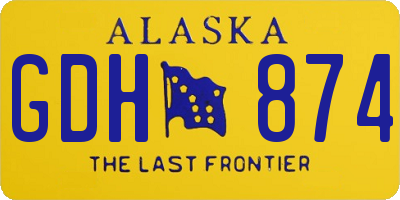 AK license plate GDH874