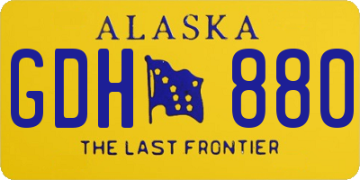 AK license plate GDH880