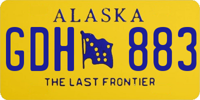 AK license plate GDH883