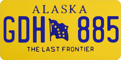 AK license plate GDH885