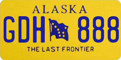 AK license plate GDH888