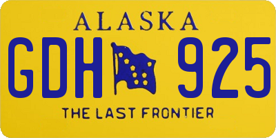 AK license plate GDH925