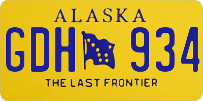 AK license plate GDH934