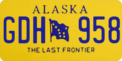 AK license plate GDH958
