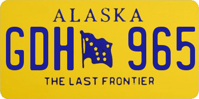 AK license plate GDH965